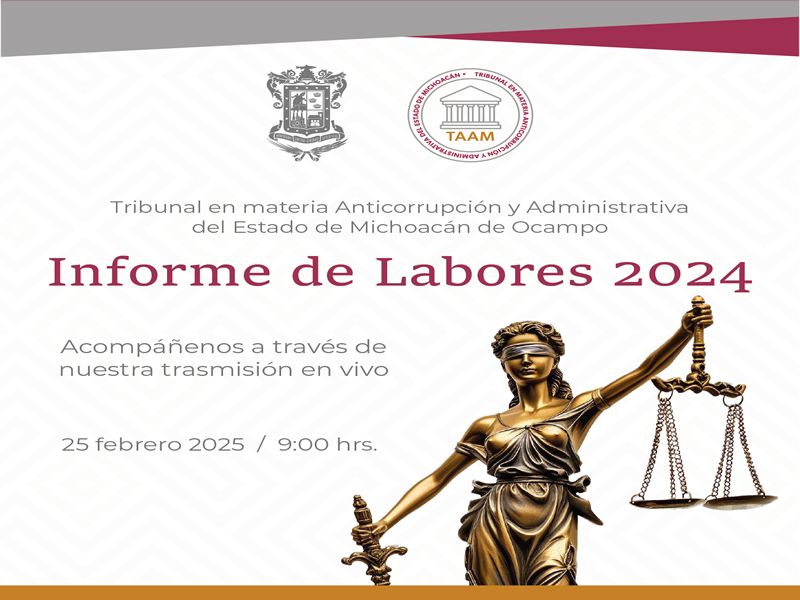 Presentarán Informe Anual de Justicia Administrativa